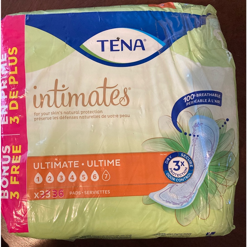 New Package Tena Intimates Ultimate 6 With 3X Protection Dry Secure Odor Control